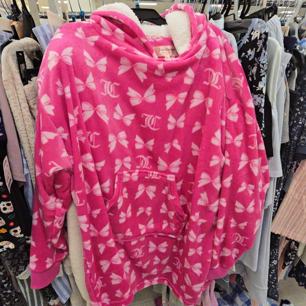 Juicy Couture Sherpa Pink Bow Hoodie Lounger – New